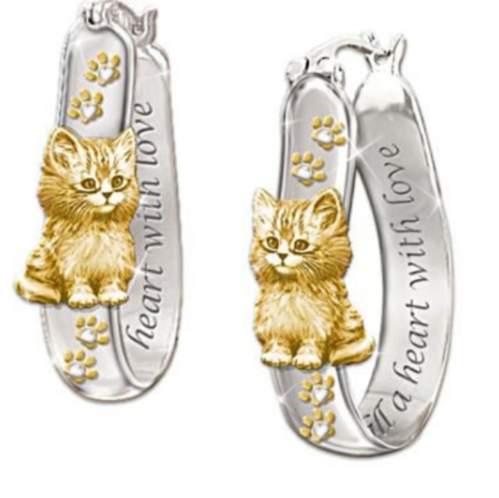 - Gold/silver kitten hoops